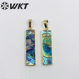 Natural Abalone Shell Pendant Rectangular Bar for Jewelry Making