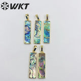 Natural Abalone Shell Pendant Rectangular Bar for Jewelry Making