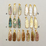 Abalone Shell Feather Wing Necklace Pendant