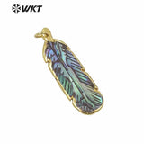 Abalone Shell Feather Wing Necklace Pendant