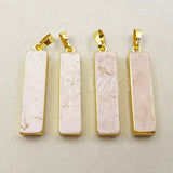 Lady Jewelry Rectangle Natural Stone Necklace Pendant