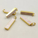 Lady Jewelry Rectangle Natural Stone Necklace Pendant