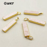 Lady Jewelry Rectangle Natural Stone Necklace Pendant