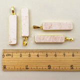 Lady Jewelry Rectangle Natural Stone Necklace Pendant