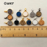 Natural Druzy Stone Pendant in Round Shape