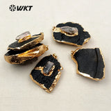 Natural Tourmaline Approach Pendant with Crystal Decoration