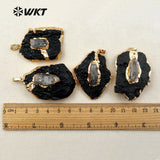 Natural Tourmaline Approach Pendant with Crystal Decoration