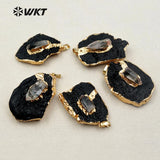 Natural Tourmaline Approach Pendant with Crystal Decoration