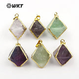 Natural Green Fluorite Cube Stone Pendant