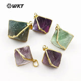 Natural Green Fluorite Cube Stone Pendant