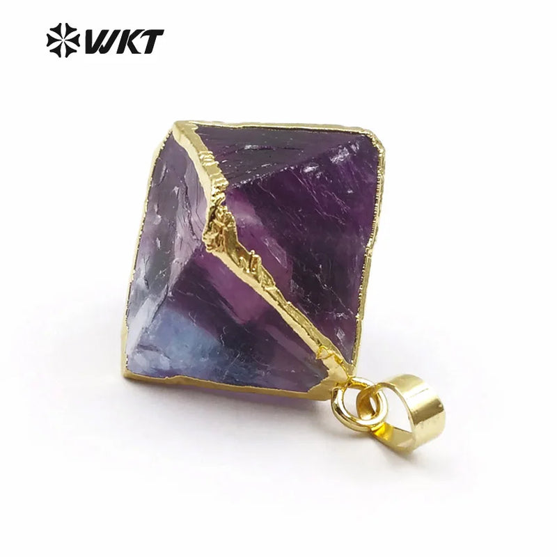 Natural Green Fluorite Cube Stone Pendant