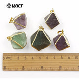 Natural Green Fluorite Cube Stone Pendant