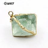 Natural Green Fluorite Cube Stone Pendant