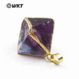 Natural Green Fluorite Cube Stone Pendant