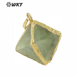 Natural Green Fluorite Cube Stone Pendant