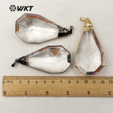 Raw Crystal Quartz Water Drop Pendant Necklace Women Jewelry