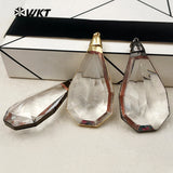 Raw Crystal Quartz Water Drop Pendant Necklace Women Jewelry
