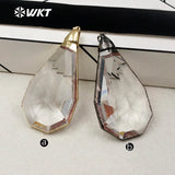 Raw Crystal Quartz Water Drop Pendant Necklace Women Jewelry