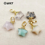 Natural Stone Pendant With Top Plated For Star Necklace Charm