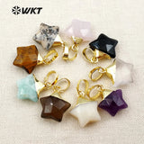 Natural Stone Pendant With Top Plated For Star Necklace Charm