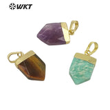 Colorful Mini Spear Stone Pendant Necklaces