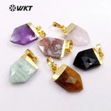 Colorful Mini Spear Stone Pendant Necklaces