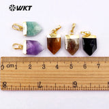 Colorful Mini Spear Stone Pendant Necklaces