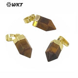Silver Plated Tiger Eye Bullet Charms for Jewelry Making
