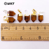 Silver Plated Tiger Eye Bullet Charms for Jewelry Making