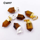Silver Plated Tiger Eye Bullet Charms for Jewelry Making