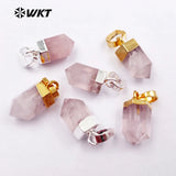 Pink Crystal Silver Plated Rose Crystal Necklace Pendant for Women