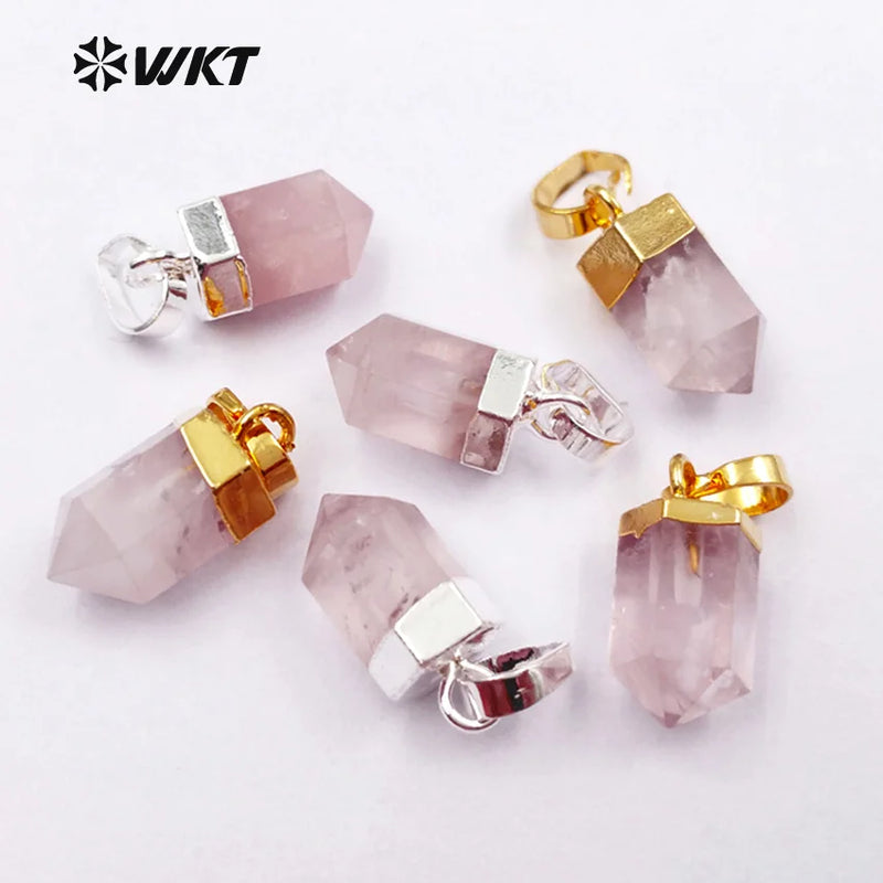 Pink Crystal Silver Plated Rose Crystal Necklace Pendant for Women