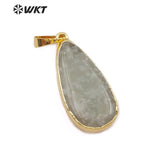 Water Drop Pendant with Natural Grape Stone for Women Necklace Gift