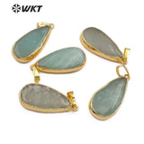 Water Drop Pendant with Natural Grape Stone for Women Necklace Gift