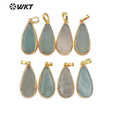 Water Drop Pendant with Natural Grape Stone for Women Necklace Gift