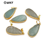 Water Drop Pendant with Natural Grape Stone for Women Necklace Gift