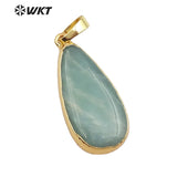 Water Drop Pendant with Natural Grape Stone for Women Necklace Gift