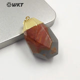 Multi-color Gemstone Pendant Irregular Stone Electroplated Jewelry Finding