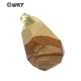 Multi-color Gemstone Pendant Irregular Stone Electroplated Jewelry Finding