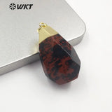 Multi-color Gemstone Pendant Irregular Stone Electroplated Jewelry Finding