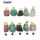 Colorful Stone Pendant Electroplated Jewelry Finding
