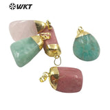 Colorful Stone Pendant Electroplated Jewelry Finding
