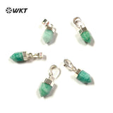 Natural Amazonite Hexagonal Column Pendant Earrings Necklace DIY Women Jewelry