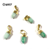 Natural Amazonite Hexagonal Column Pendant Earrings Necklace DIY Women Jewelry