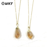 Natural Topazs Pendant with Chain Jewelry for Women
