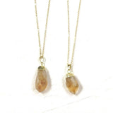Natural Topazs Pendant with Chain Jewelry for Women