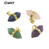 Natural Stone Double Bullet Pendant Jewelry Set