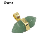Natural Stone Double Bullet Pendant Jewelry Set
