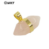 Natural Stone Double Bullet Pendant Jewelry Set