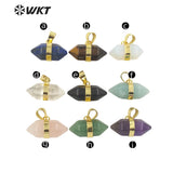 Natural Stone Double Bullet Pendant Jewelry Set